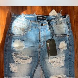 Fashion Nova Distressed Denim Skirt